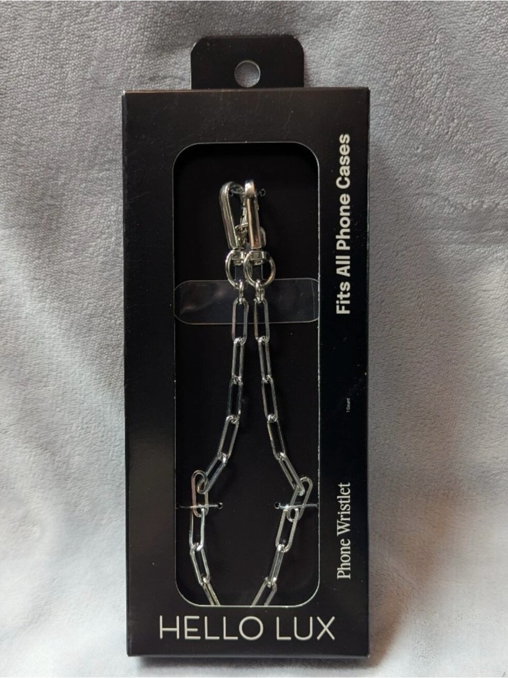 NWT Hello Lux Phone Wristlet - Silver Paper Clip Chain